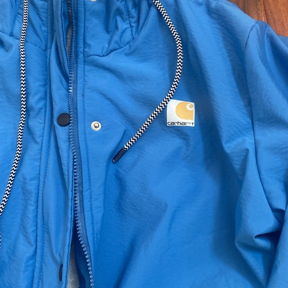 Light Blue Carhartt Lined Rain Jacket. Fits like size Large. - Picture 2 of 5
